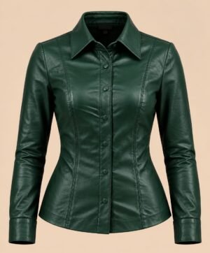 Veste-chemise Silk Touch en cuir d'agneau souple